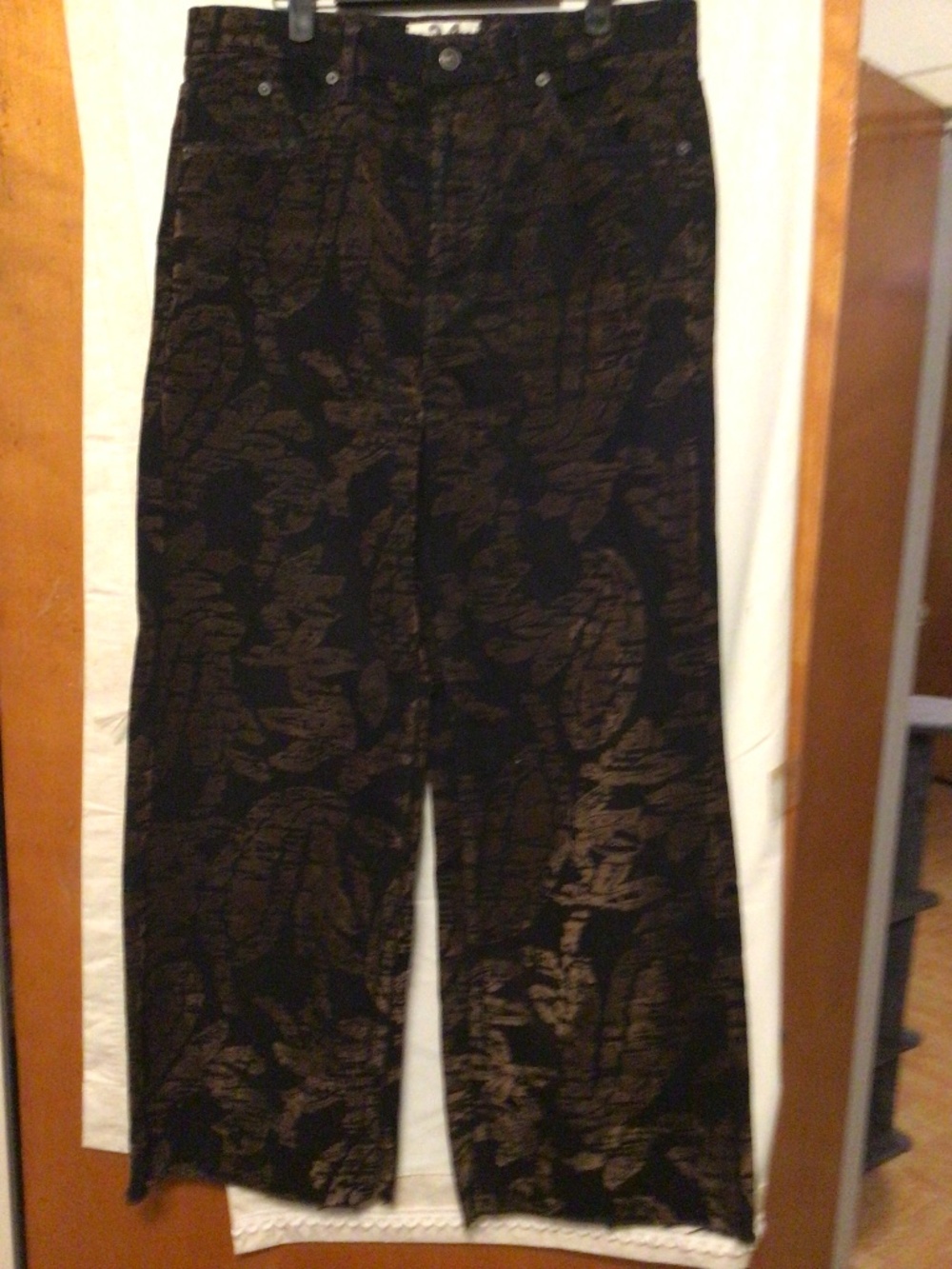 We The Free wide leg burnt gold pattern boho festival Jeans  SZ 31